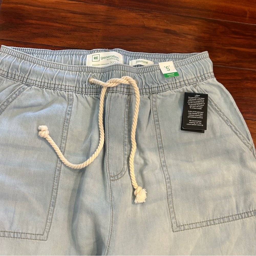 NWT-RE Generation “jasmine”jogger Pants Light blue Drawstring Size S - Picture 2 of 8